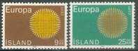 Ijsland Islande Iceland Yvertn° 395-96 *** MNH   Cote 8 Euro  Cept 1970 - Unused Stamps