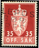 Pays : 352,02 (Norvège : Haakon VII)  Yvert Et Tellier N°:  S   74 (A) (o) - Oficiales