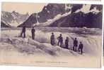 VERITABLE CARTE POSTALEENVIRONS DE CHAMONIX TRAVERSEE DE LA MER DE GLACE ANIM PLEIN DE PERSONNAGES ANCIENS   SUPERBE!!!! - Chamoux Sur Gelon