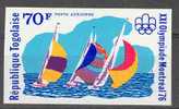 **Non Dentelé** République Togolaise. Jeux Olympiques Montréal 1976. Voile. SAILING REGATE - Sailing