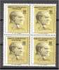 TURKEY, VARIETY 50 KURUS ATATURK 1965 STRONG COLOR SHIFT, NEVER HINGED BLOCK OF 4 - Nuevos