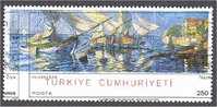 TURKEY, VARIETY,  250 Kurus Painting Boats 1970, Extremely Misplaced Black Print - Andere & Zonder Classificatie