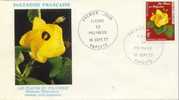 POLYNESIE FRANCAISE Poste Aérienne 126 FDC FLEUR HIBISCUS Cachet PAPEETE 15 Septembre 1977 - FDC