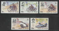 ISLE OF MAN 1982 MNH Stamp(s) Tourist Trophy 208-212 #4850 - Motorbikes