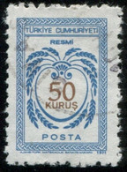 Pays : 489,1 (Turquie : République)  Yvert Et Tellier N° : S  118 (o) - Timbres De Service