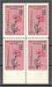 TURKEY, FLOWERS 10 KURUS 1955, BLOCK OF 4 IMPERFORATED AT THE BOTTOM! - Ungebraucht