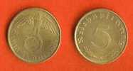 DEUTCHES REICH 1938-A Coin 5Pf Alu-bronze C145 - 5 Reichspfennig