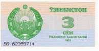 OUZBEKISTAN   3 Sum  Daté De 1992   Pick 62a    *****BILLET  NEUF***** - Usbekistan