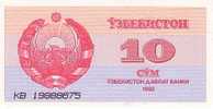 OUZBEKISTAN   10 Sum  Daté De 1992  Pick 64a   *****BILLET  NEUF***** - Oezbekistan