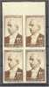 TURKEY, 27 1/2 KURUS - Ismet Inonu - IMPERFORATED BLOCK OF 4 - Ungebraucht