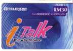 Malaysia - Malaisie -  Prepaid ( Prepaye ) Card Telekom Malaysia RM 30 - Malaysia
