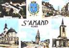 Cpsm St-Amand (59, Nord) Multivues, Blason. Edit Cim - Saint Amand Les Eaux