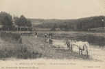 Montceau Les Mines Bords De L'étang Du Plessis,animée Pêcheurs, Belle Petite Carte Précurseur - Montceau Les Mines