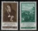 VATICAN 1965 ST BENEDICT COMMEMORATION SET OF 2 NHM MONTE CASSINO ABBEY PERUGINO VATICANE VATICANO Mountains - Nuevos