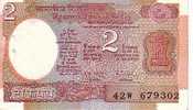 INDE   2 Rupees   Non Daté (1976)   Pick 79h   Lettre A  Signature 85    *****QUALITE  VF + ***** - India