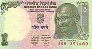 INDE   5 Rupees Non Daté (2002)   Pick 88Aa   *****BILLET  NEUF***** - Inde