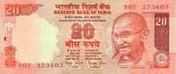 INDE   20 Rupees   Non Daté (2002)    Pick 89Aa  Signature 88    ***** QUALITE  VF ***** - Inde