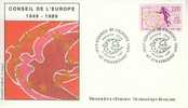 H0129 Conseil De L Europe Valeur En ECU Serv 100 à 101 France 1989 FDC Premier Jour - Münzen
