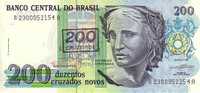 BRESIL   200 Cruzeiros/200 Cruzados Novos   Non Daté (1990)   Pick 225b    ***** BILLET  NEUF ***** - Brésil