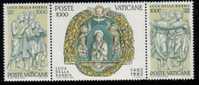 VATICAN 1982 500TH DEATH ANNIV OF LUCA DELLA ROBBIA (SCULPTOR) STRIP OF 3 NHM VATICANE VATICANO - Ungebraucht