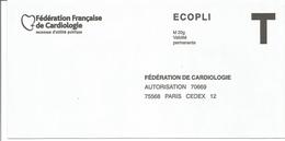 Enveloppe T - ECOPLI " Fédération De Cardiologie " - Cartes/Enveloppes Réponse T