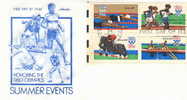 AVIRON  FDC USA EMIS EN 1980 POUR LES JEUX OLYMPIQUES DE MOSCOU AVIRON, EQUITATION, ATHLETISME ET NATATION - Rowing