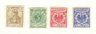 GERMANY VARIETY: DFUTSCHES REICH + 3 STAMPS CROWN & EAGLY ISSUE - Unused Stamps