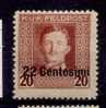 ITALIA - OCC. AUSTRIACA - ÖSTERREICH BESETZUNG -  N. 9aa - Cat. 280 Euro - Dent. 11½ MNH** -Gomma Integra - Varietà - Occupazione Austriaca