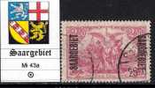 SAARGEBIET - Mi 43a - LUXUS GESTEMPELT - Mi 75 Euro - Sudetenland