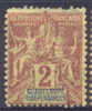 Lot N°3724 GUADELOUPE  N°28, Neuf Et Oblit, Coté 2.90 Euros - Andere & Zonder Classificatie