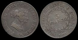 ITALIE . Félix BACCIOCHI & Elisa BONAPARTE . 5 FRANCHI . 1805 . - Napoleoniche