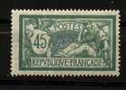 France ** N° 143 Merson 45c Vert  Et Bleu Centre Déplacé - 1900-27 Merson