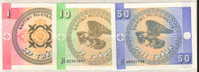 KYRGYZSTAN BANKNOTE 1,10,50 3V UNC - Kirguistán