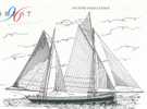 Brest 96, Carte Pub., Dundee Harenguier, Fécamp En 1850, Dessin De P. Mallet Magnifique!!! - Fishing Boats