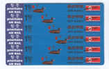 KOREA DPR (north) 1994 Turtle Boat 6x1.80w SPECIMEN StampCard   [spécimen,Muster,muestra,saggio] - Sellos