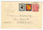 Imprimé 1f40 1f 676 Cérès De Mazelin + 10c Blason Corse + 30c Blason Alsace Tarif Du 2/01/1947 Cad Saint Claude 20/02/47 - 1945-47 Cérès Van Mazelin