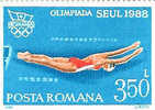 NATATION TIMBRE NEUF ROUMANIE JEUX OLYMPIQUES SEOUL 1988 - Estate 1988: Seul