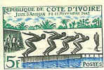 NATATION TIMBRE NEUF NON DENTELE  PLONGEON REPUBLIQUE DE COTE D IVOIRE JEUX D ABIDJAN 1961 - Nuoto