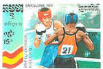 BOXE TIMBRE NEUF ETAT DU CAMBODGE JEUX OLYMPIQUES BARCELONE 1992 - Boxing