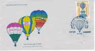 MONGOLFIERES FDC INDE 1983 200 EME ANNIVERSSAIRE DU 1ER VOL EN MONGOLFIERES - Montgolfier