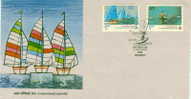 AVIRON FDC INDE 1982 JEUX ASIE AVIRON, VOILE ET PLANCHE A VOILE - Kano