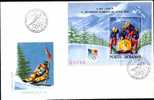 Romania X2, FDC,1992 With Winter Olympic Games Albertville Sheet Perforated + Imperforated . - Hiver 1992: Albertville