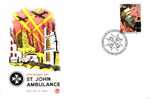 Fdc Santé > Secourisme Gb 1987 St John Ambulance 1887 Premiers Secours Brancard Brancardier - Primeros Auxilios