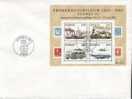 Fdc Transports >  Divers (Terre) Norvège 1980 Bloc Sur Cover Streamer Vapeur Train Vapeur Autobus Avions De Ligne - Otros (Tierra)