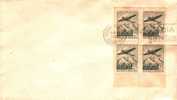 Fdc Transports >  Divers (Air) Argentine 1946 Bloc De 4 Avion Survolant Les Andes - Autres (Air)