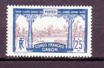 Gabon  *.  N°  39 - 25c Bleu Et Brun - Other & Unclassified