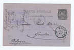 Entier SAGE 10 C Petit Cachet CONSTANTINOPLE STAMBOUL 1887 Vers Belgique  --  9/511 - Lettres & Documents