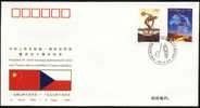 PFTN.WJ-019 CHINA-CZECH REP DIPLOMATIC COMM.COVER - Cartas & Documentos