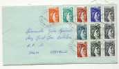 FRANCE AFFRANHISSEMENT MULTIPLE  BIZARRE PETITES FACIALES   LETTRE DE STE LUCE S LOIRE EN LOIRE ATLANTIQUE ( 44) - Used Stamps