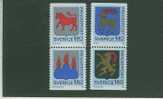3S0399 Armoiries Taureau Belier Volcan Cerf 1171 à 1174 Suede 1982 Neuf ** - Timbres